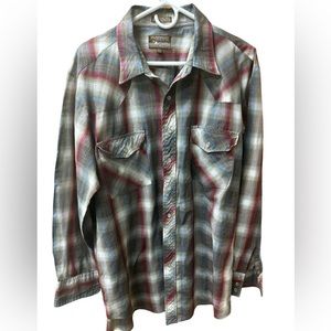 Plainsman Pearl Snap‎ Long Sleeve 2XLT Excellent 18-18.5